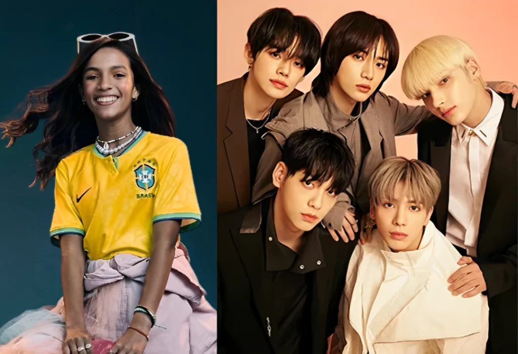 Raissa Leal e TXT Juntos no MV de "Open Always Wins" da Samsung